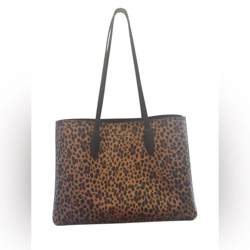Kate Spade New York All Day Leopard Large Leather Tote